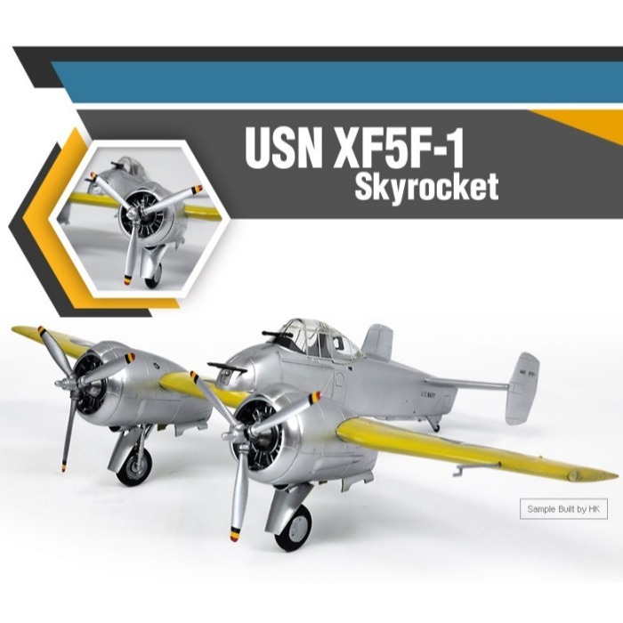 ACADEMY 愛德美 1/48 USN XF5F-1 Skyrocket 空中火箭 艦載戰鬥機-細節圖2
