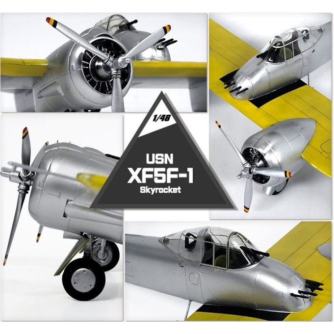 ACADEMY 愛德美 1/48 USN XF5F-1 Skyrocket 空中火箭 艦載戰鬥機-細節圖7