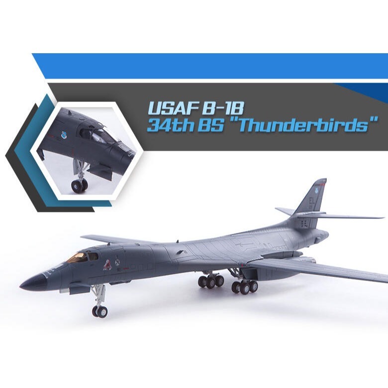 ACADEMY 愛德美 MCP 1/144 USAF B-1B 槍騎兵戰略轟炸機 34thBS Thunderbirds-細節圖2