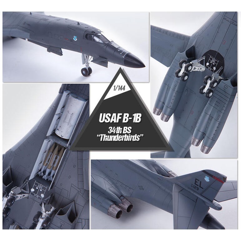 ACADEMY 愛德美 MCP 1/144 USAF B-1B 槍騎兵戰略轟炸機 34thBS Thunderbirds-細節圖5
