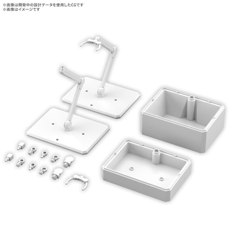 [BANDAI正品]HG 1/144 可動展示架7＆配件盒[白色] ACTION BASE 7&OPTION BOX 1-細節圖2