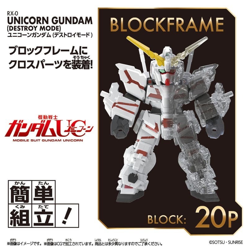 [BANDAI正品]積木式骨架系列 BCG-005 獨角獸鋼彈 BLOCKCROSS 組裝模型-細節圖6