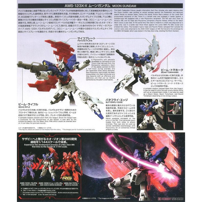 [BANDAI正品] HGUC 215 1/144 HG 月鋼彈 Moon Gundam 月球鋼彈(附支架)-細節圖8