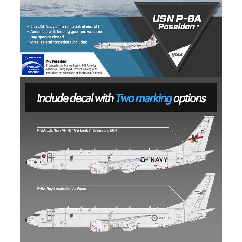 ACADEMY 愛德美 1/144 USN P-8A 海神式海上巡邏機 Poseidon-細節圖9