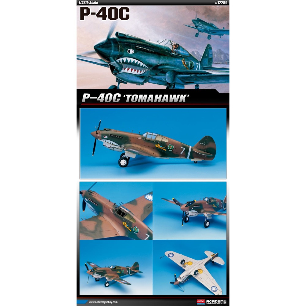 ACADEMY 愛德美 1/48 P-40C 戰鷹戰鬥機 TOMAHAWK(附中華民國空軍塗裝)-細節圖8