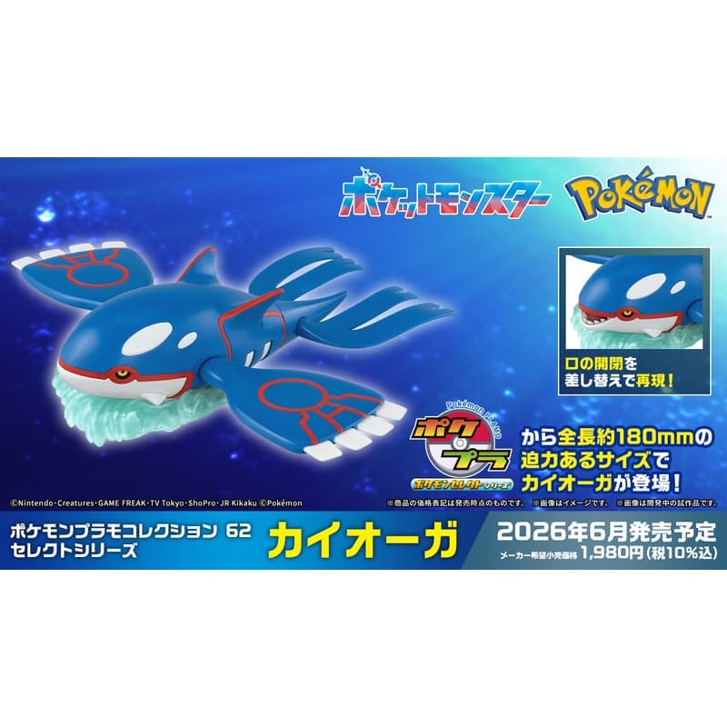 [BANDAI正品有銀標紙證]寶可夢 62 神獸 蓋歐卡 Pokémon PLAMO 收藏集 神奇寶貝 組裝模型-細節圖5