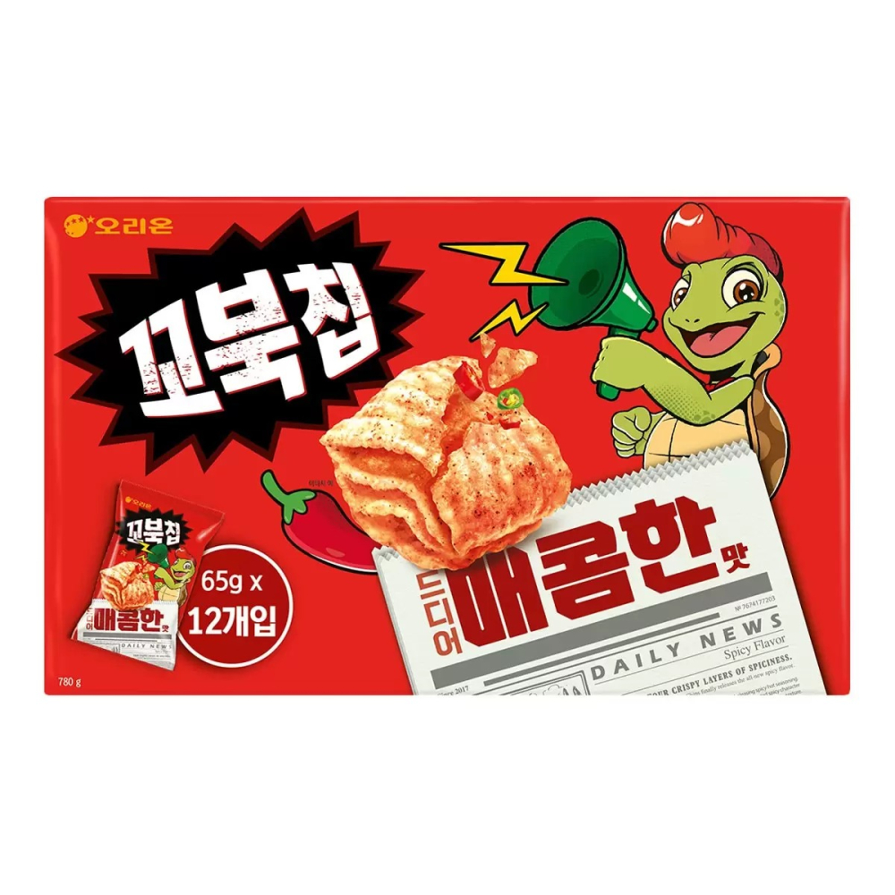 【快速出貨】 好麗友烏龜脆片韓式辣醬味 65公克X12包 韓國製 大包裝 韓國烏龜餅乾 Costco代購 好市多代購-細節圖2