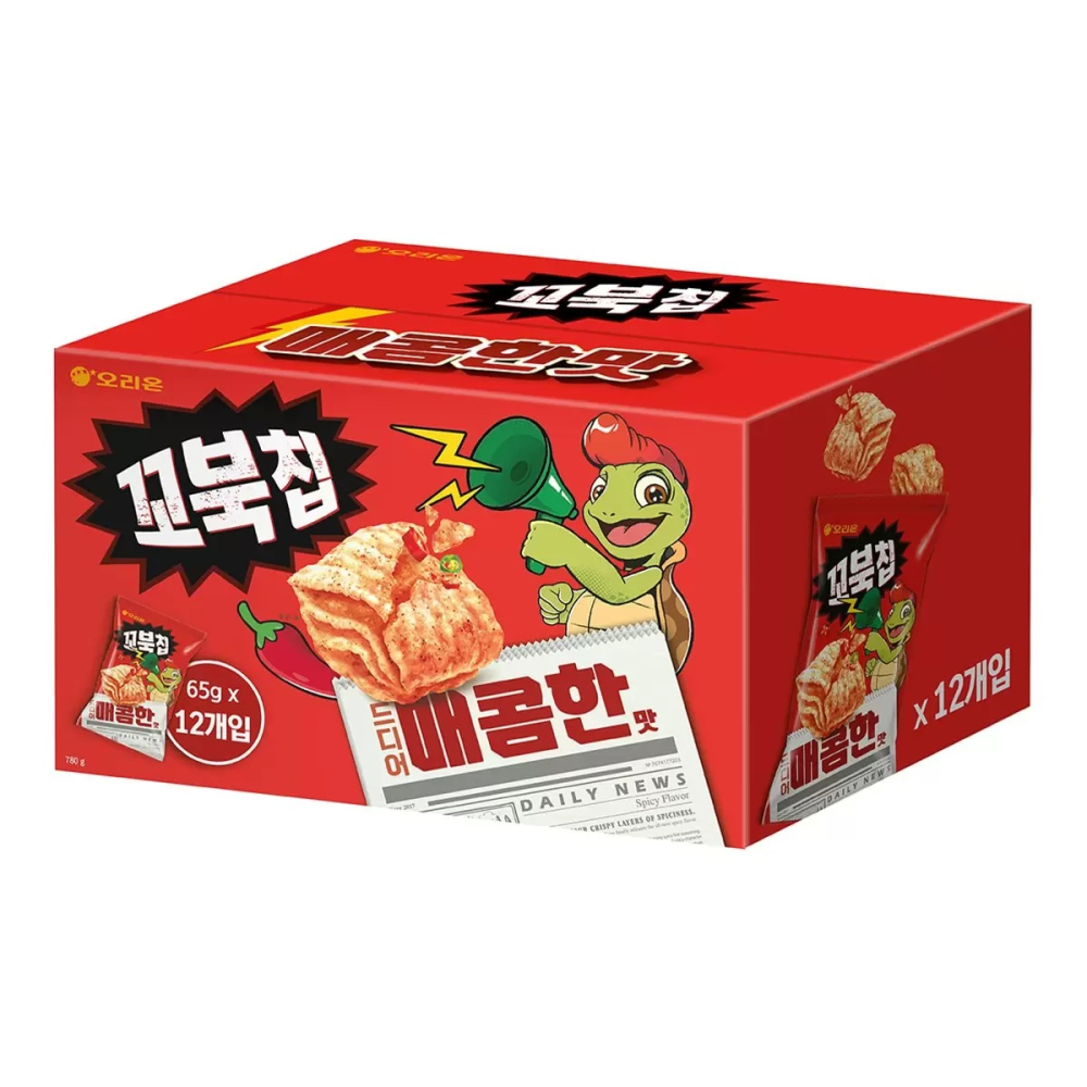 【快速出貨】 好麗友烏龜脆片韓式辣醬味 65公克X12包 韓國製 大包裝 韓國烏龜餅乾 Costco代購 好市多代購-細節圖5