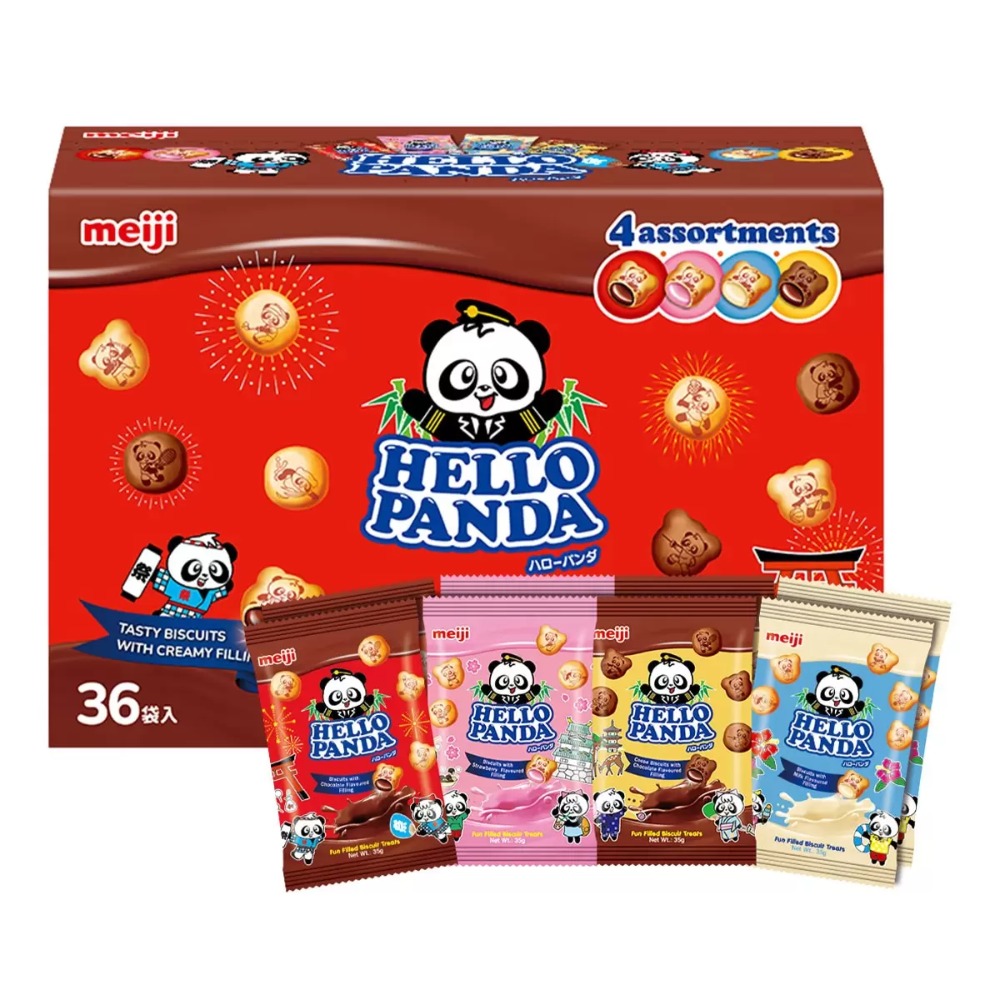 【快速出貨】 明治 貓熊夾心餅乾組 35公克 X36入 家庭號 獨立包裝 熊貓餅乾 Costco代購 好市多代購 代買-規格圖6