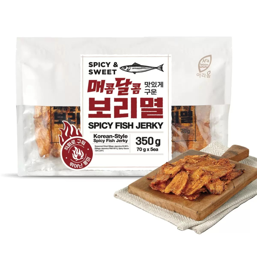 💥快速出貨💥效期最新💥 Arawoom 韓國香辣魚乾 70公克X5包 香辣涮嘴零食 Costco代購 好市多代購-細節圖3