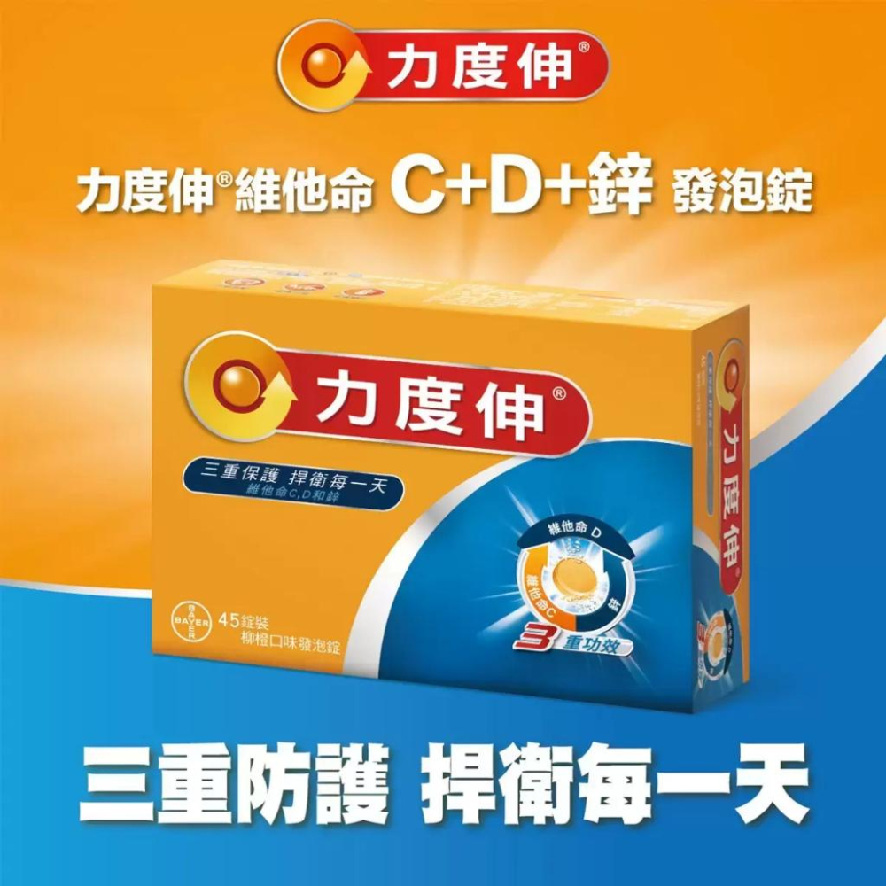 🔥快速出貨🔥好市多商品代購🔥Redoxon 力度伸 維他命C+D+鋅發泡錠(柳橙口味) 45錠 (15錠 X 3條)-細節圖2