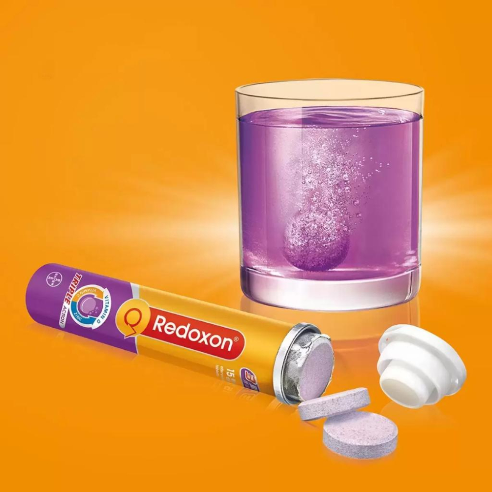 🔥快速出貨🔥好市多商品代購🔥Redoxon 力度伸 維他命 C+D+鋅 發泡錠(黑醋栗口味) 45錠(15錠 X 3條)-細節圖2