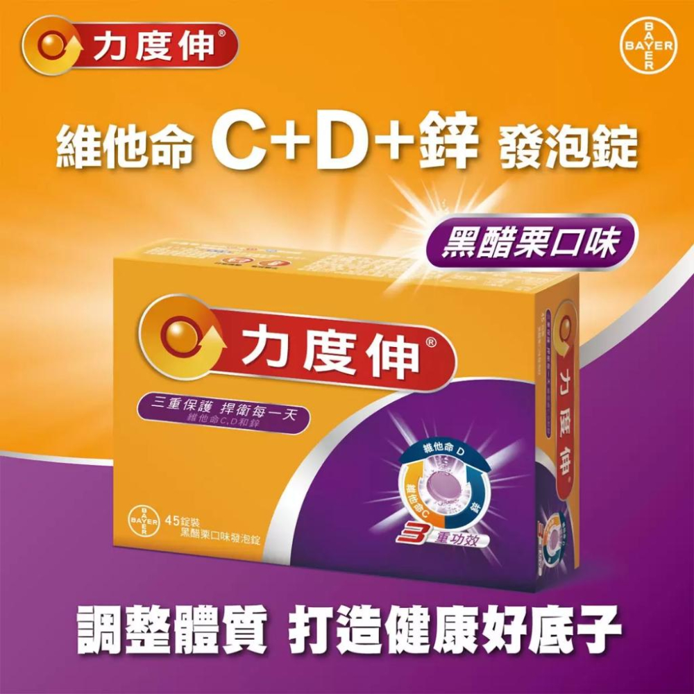🔥快速出貨🔥好市多商品代購🔥Redoxon 力度伸 維他命 C+D+鋅 發泡錠(黑醋栗口味) 45錠(15錠 X 3條)-細節圖3
