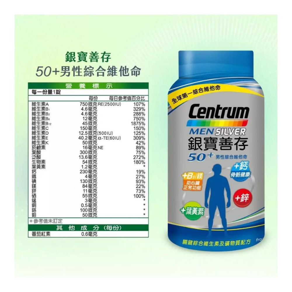 🔥快速出貨🔥好市多商品代購🔥銀寶善存50+ 男性綜合維他命 290錠-細節圖4