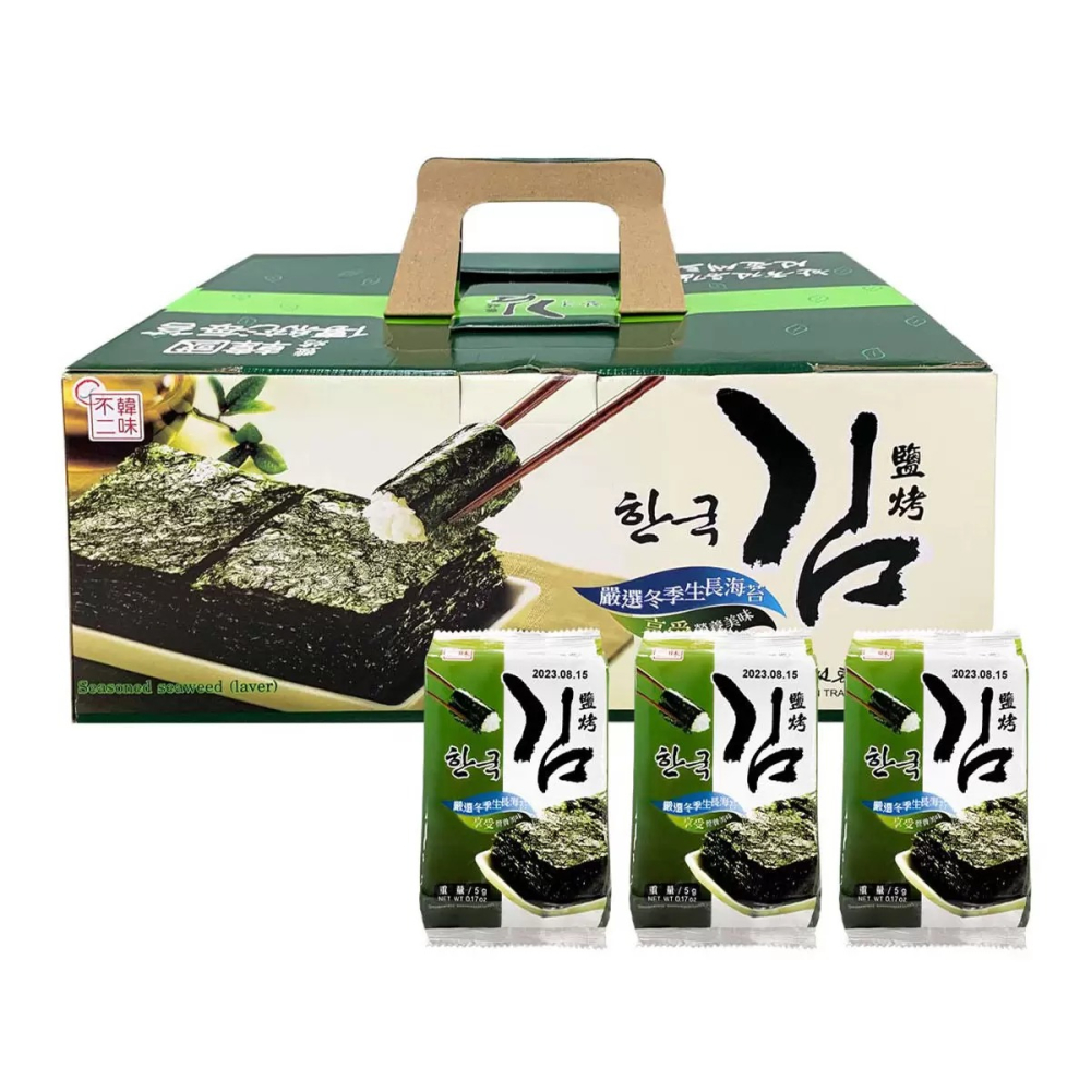 🔥快速出貨🔥好市多商品代購🔥 韓味不二 鹽烤海苔 5公克 X 36入 韓國海苔零食 好市多代購 Costco代購-細節圖5