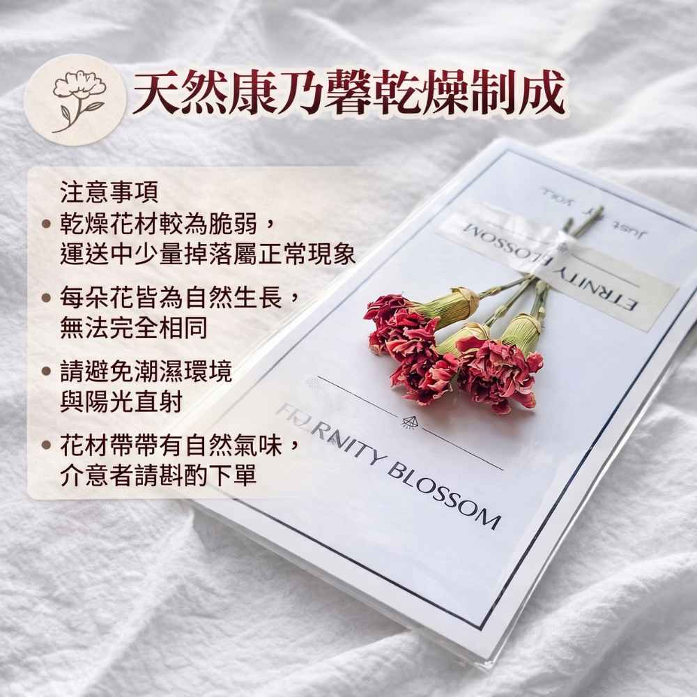 💥快速出貨💥 康乃馨乾燥花卡片｜母親節卡片｜永生花卡片｜情人節送禮｜手作卡片｜附OPP袋包裝｜生日祝福卡片 乾花卡-細節圖6