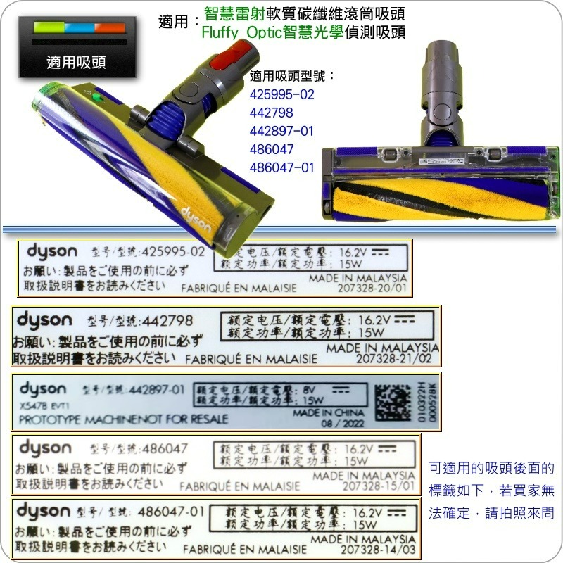 #鈺珩#DYSON原廠【盒裝滾筒】適Fluffy Optic智慧光學偵測吸頭【442897】Micro刷桿SV33-細節圖4