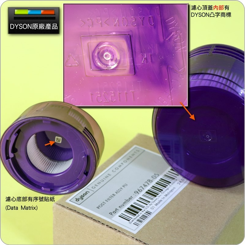 #鈺珩#Dyson原廠【盒裝-透明紫】V8 Slim後置HEPA濾網SV10濾心SV10E後過濾SV25後濾心SV10K-細節圖2