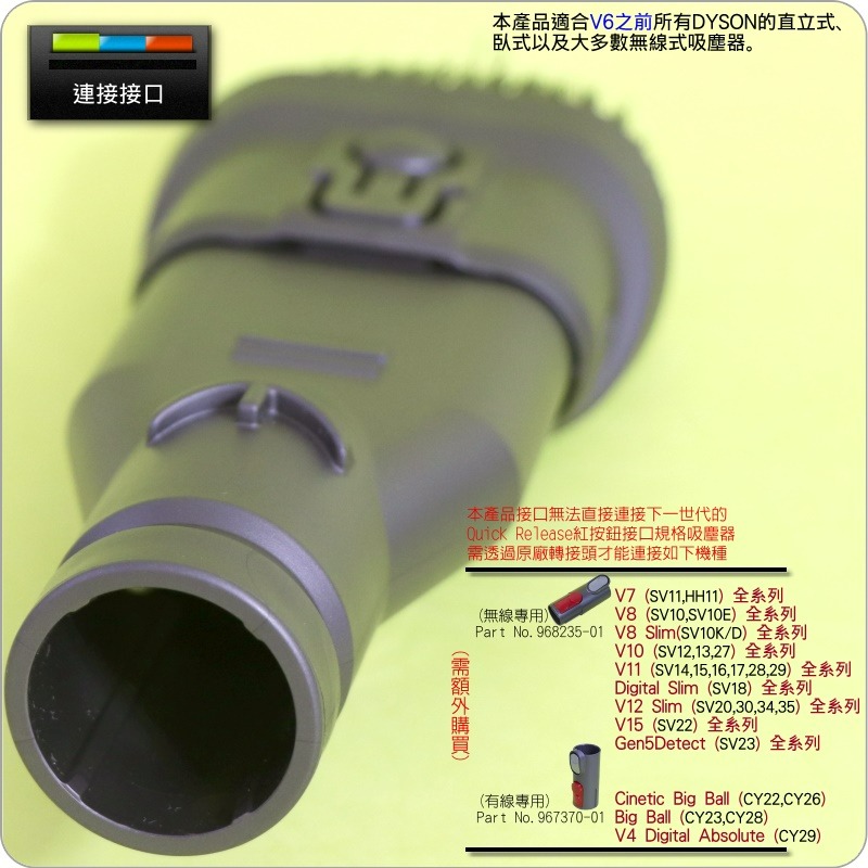 #鈺珩#Dyson原廠二合一組合吸頭【扁平式】二合一吸頭Combination Tool【No.914361-02】V6-細節圖4