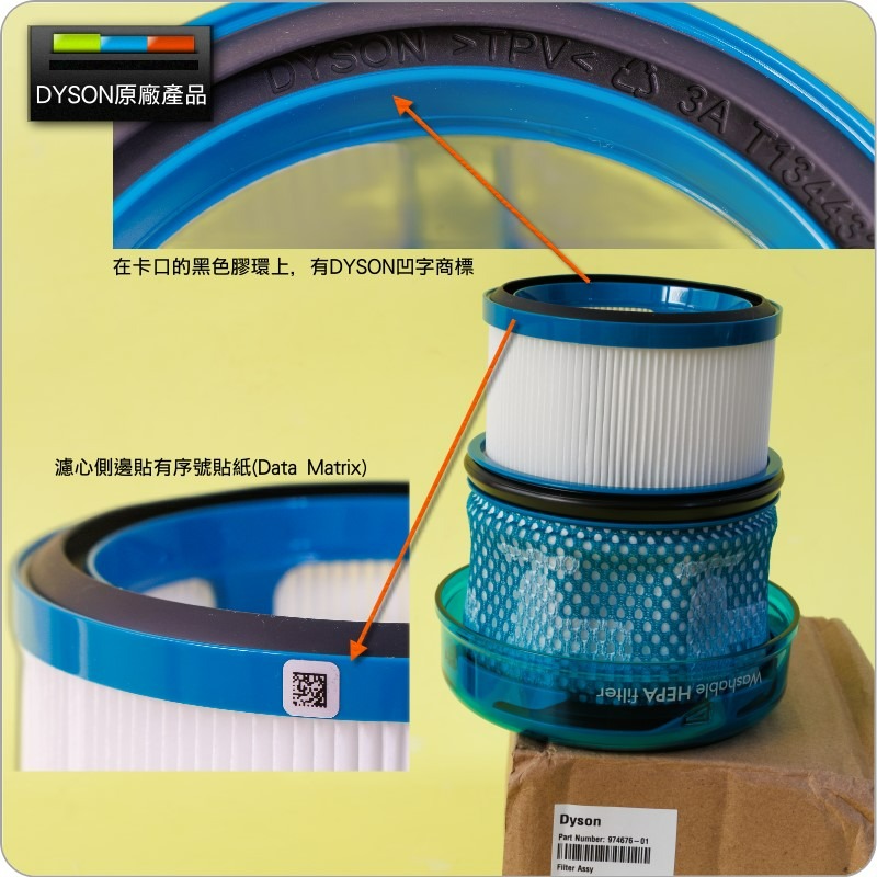 #鈺珩#Dyson原廠【盒裝-透明藍】HEPA濾網、濾心，V16 Piston Animal SV53-A後濾網、後濾心-細節圖2