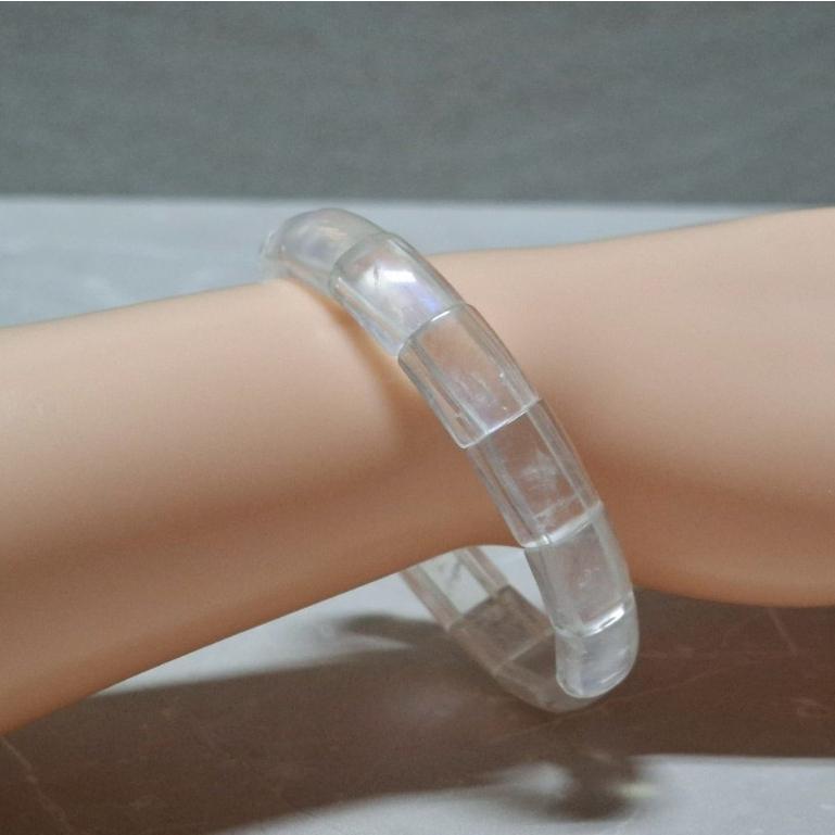 【三寶坊】天然藍月光手排 清透月光石 藍月光石手環 月光石鐲排-細節圖6