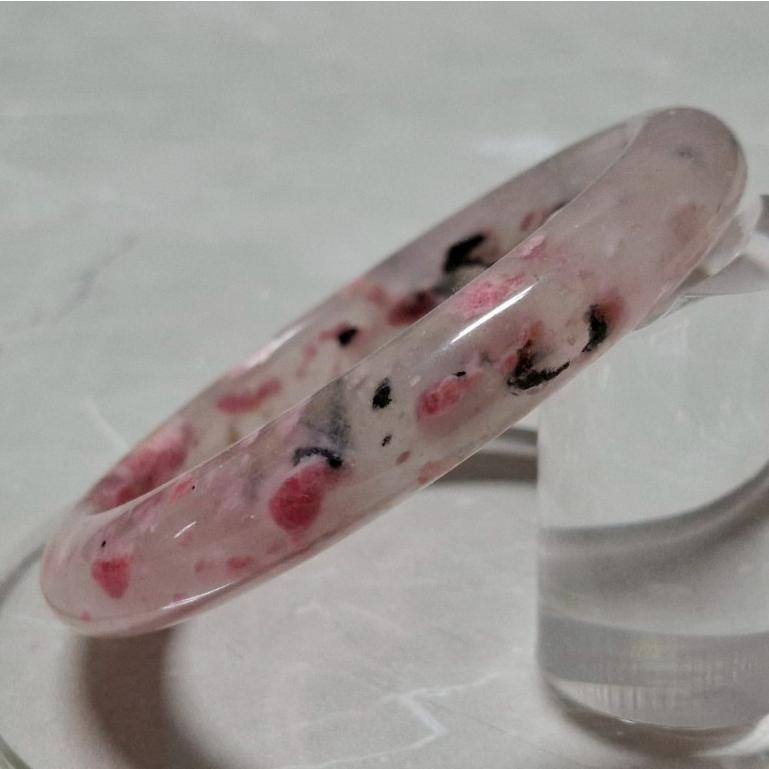 【三寶坊】天然櫻花雨手鐲 57圈口 薔薇輝手鐲 玫瑰石 平安鐲 手鐲小圈口 N557-細節圖3