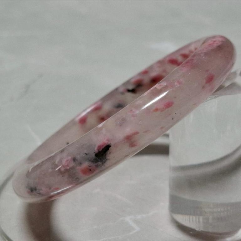 【三寶坊】天然櫻花雨手鐲 57圈口 薔薇輝手鐲 玫瑰石 平安鐲 手鐲小圈口 N557-細節圖5