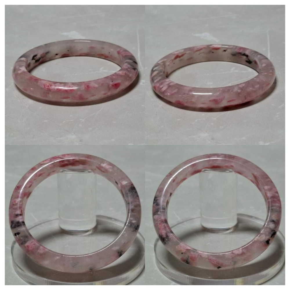 【三寶坊】天然櫻花雨手鐲 57圈口 薔薇輝手鐲 玫瑰石 平安鐲 手鐲小圈口 N557-細節圖6