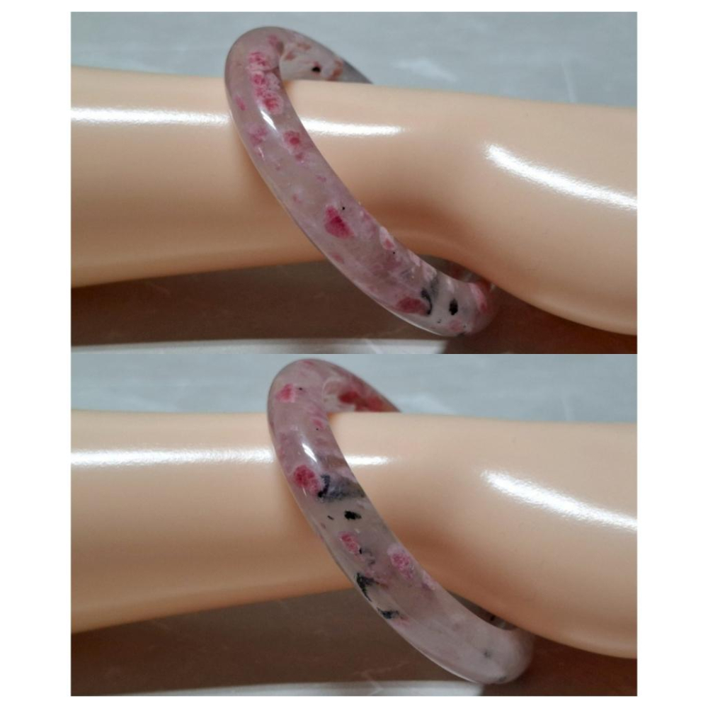 【三寶坊】天然櫻花雨手鐲 57圈口 薔薇輝手鐲 玫瑰石 平安鐲 手鐲小圈口 N557-細節圖8