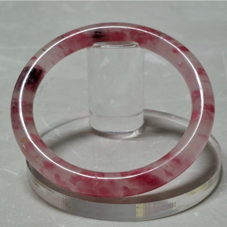 【三寶坊】天然櫻花雨手鐲 61圈口 薔薇輝手鐲 玫瑰石 圓條 手鐲大圈口 N558-細節圖2