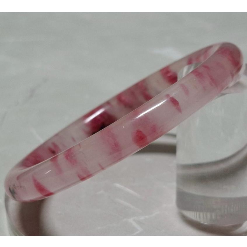 【三寶坊】天然櫻花雨手鐲 61圈口 薔薇輝手鐲 玫瑰石 圓條 手鐲大圈口 N558-細節圖3