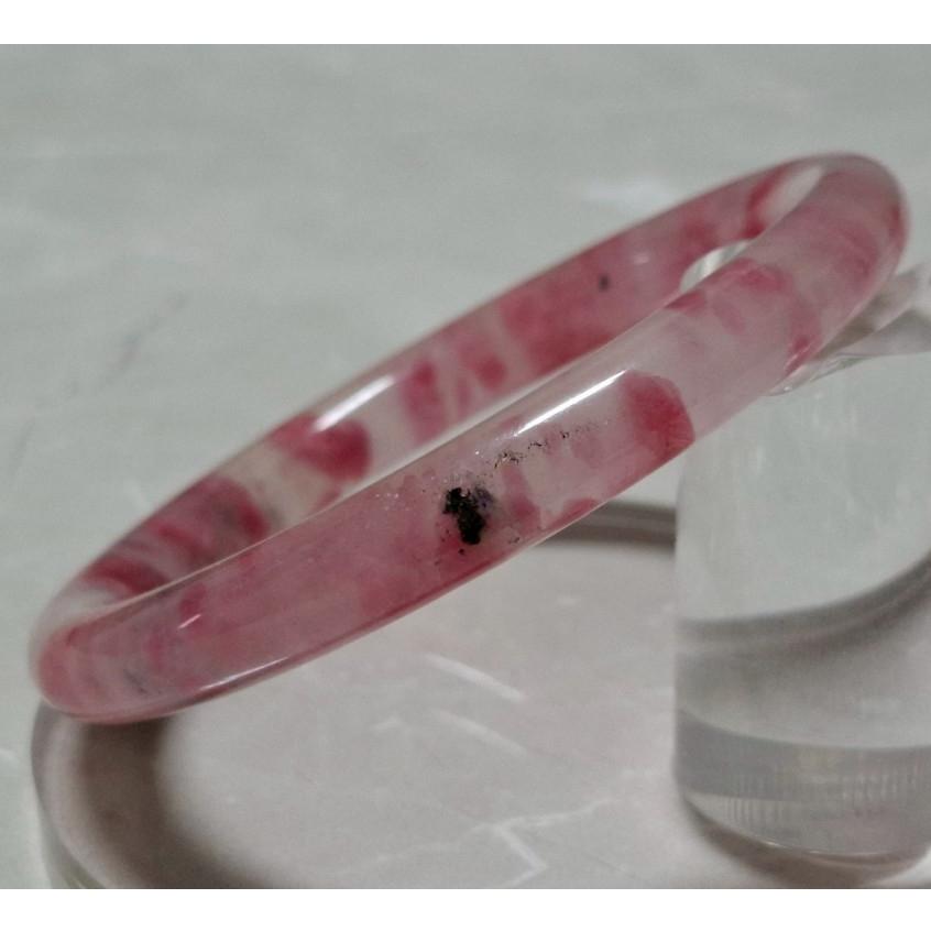 【三寶坊】天然櫻花雨手鐲 61圈口 薔薇輝手鐲 玫瑰石 圓條 手鐲大圈口 N558-細節圖6