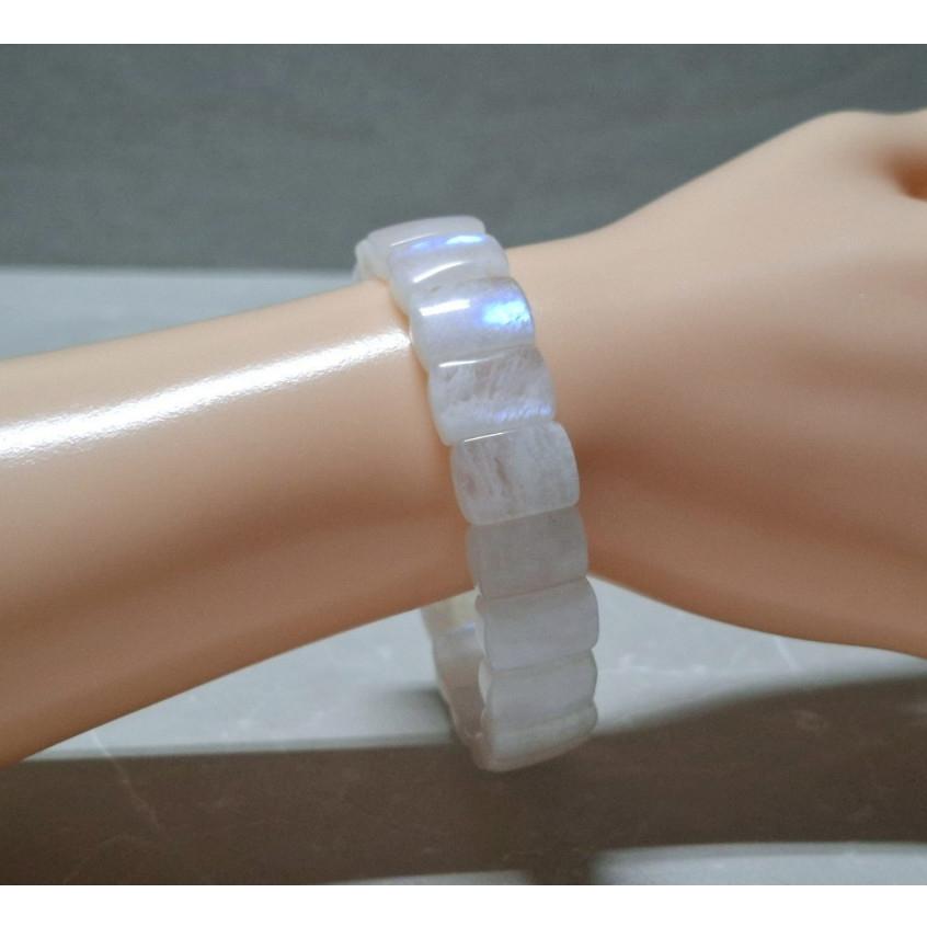 【三寶坊】天然藍月光手排 強藍光月光石 藍月光石手環-細節圖6