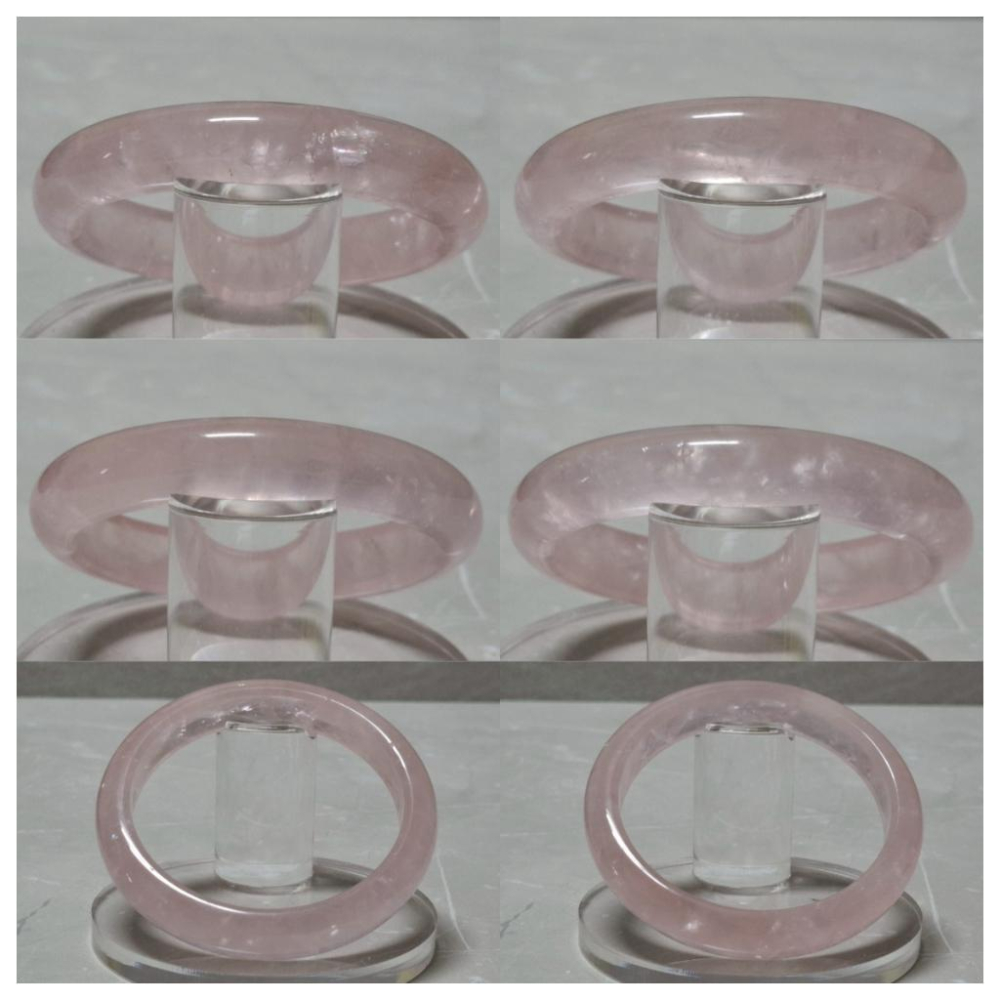 【三寶坊】天然粉晶手鐲 59圈口 莫粉手鐲 平安鐲 莫桑比克星光粉晶手鐲大圈口 N561-細節圖5