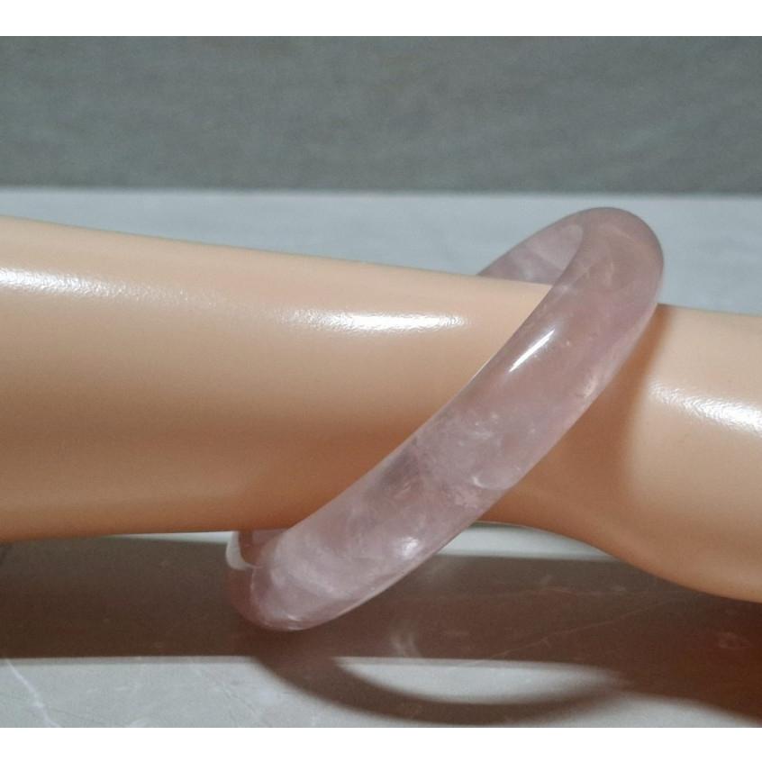 【三寶坊】天然粉晶手鐲 59圈口 莫粉手鐲 平安鐲 莫桑比克星光粉晶手鐲大圈口 N561-細節圖8