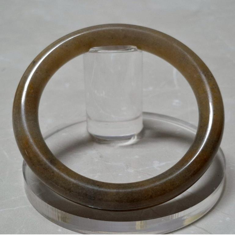 【三寶坊】天然佘太翠手鐲 59圈口 圓條 佘太金玉滿堂手鐲大圈口 N555-細節圖2