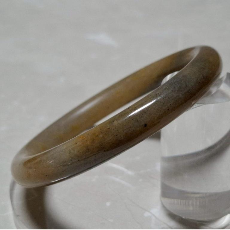 【三寶坊】天然佘太翠手鐲 59圈口 圓條 佘太金玉滿堂手鐲大圈口 N555-細節圖6