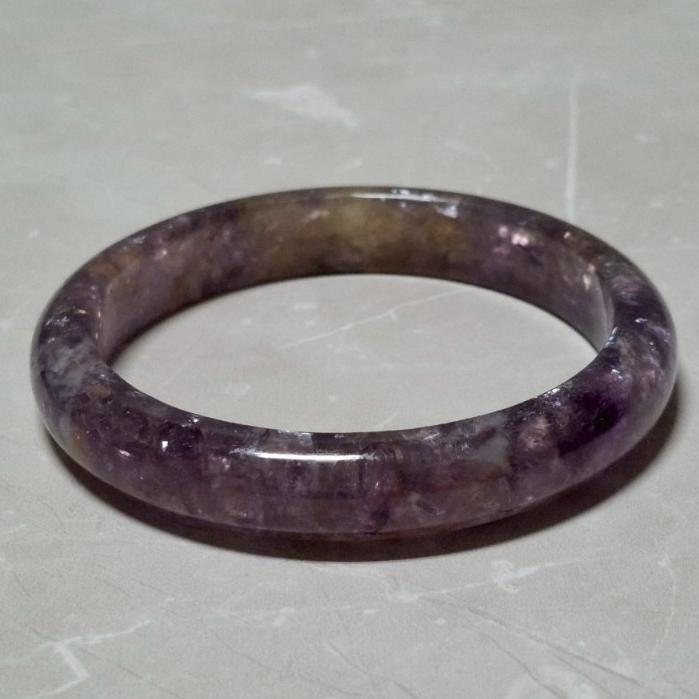 【三寶坊】天然紫祖母手鐲 63圈口 祖母晶 平安鐲 手鐲大圈口 N549-細節圖2