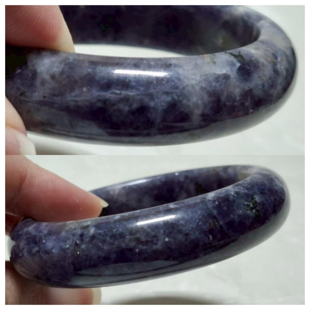 【三寶坊】天然堇青石手鐲 52圈口 平安鐲 堇青手鐲小圈口 N547-細節圖7