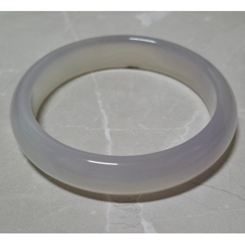 【三寶坊】天然紫玉髓手鐲 62圈口 淺紫玉髓 平安鐲 紫羅蘭瑪瑙手鐲大圈口 N463-細節圖2