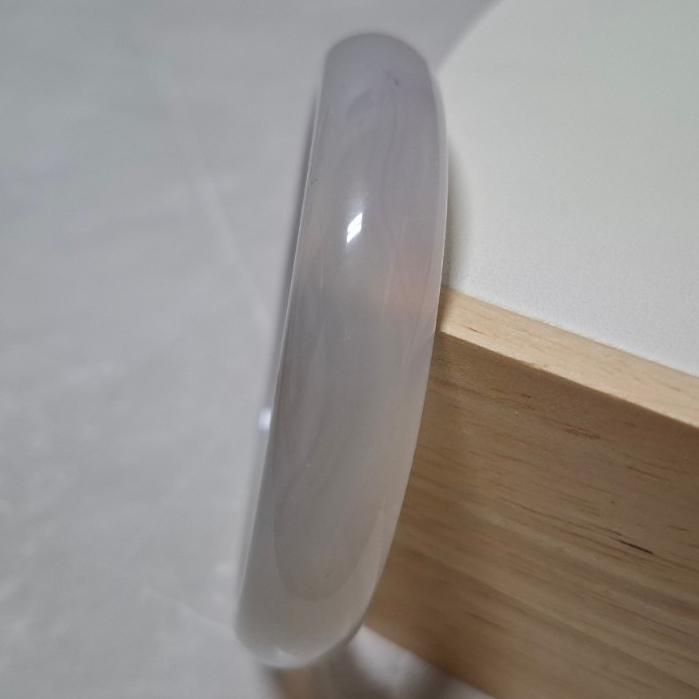 【三寶坊】天然紫玉髓手鐲 62圈口 淺紫玉髓 平安鐲 紫羅蘭瑪瑙手鐲大圈口 N463-細節圖3