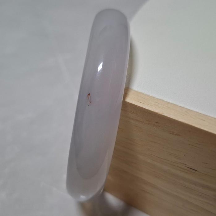 【三寶坊】天然紫玉髓手鐲 62圈口 淺紫玉髓 平安鐲 紫羅蘭瑪瑙手鐲大圈口 N463-細節圖4