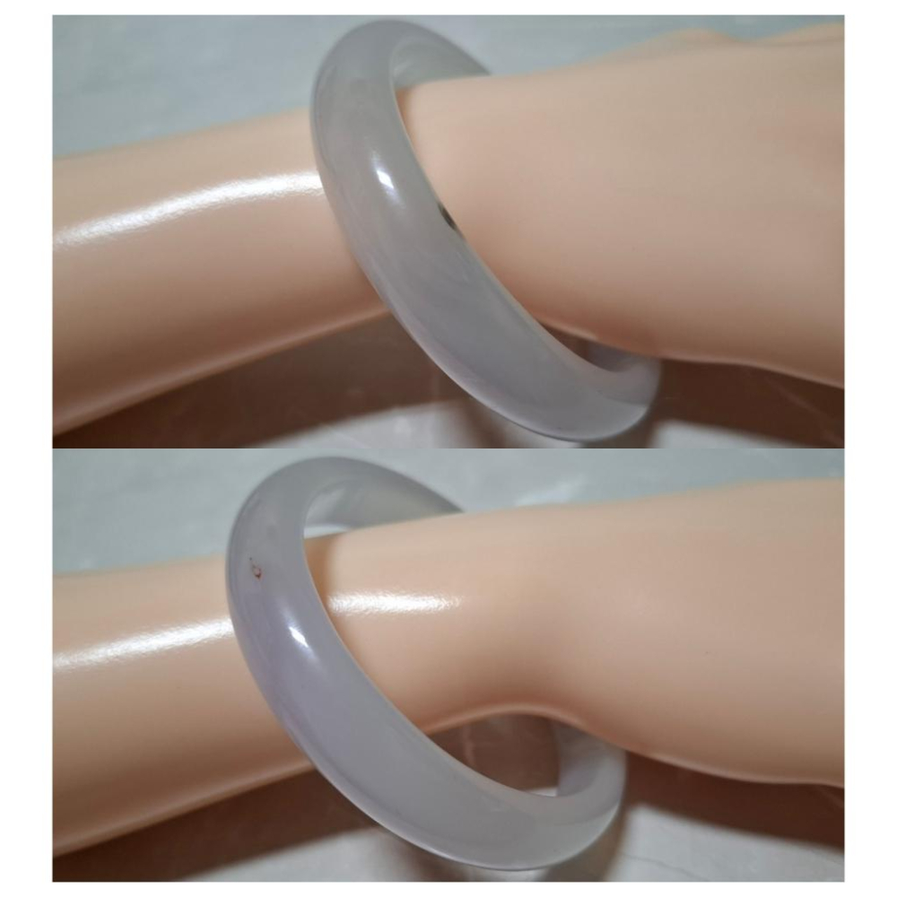 【三寶坊】天然紫玉髓手鐲 62圈口 淺紫玉髓 平安鐲 紫羅蘭瑪瑙手鐲大圈口 N463-細節圖7