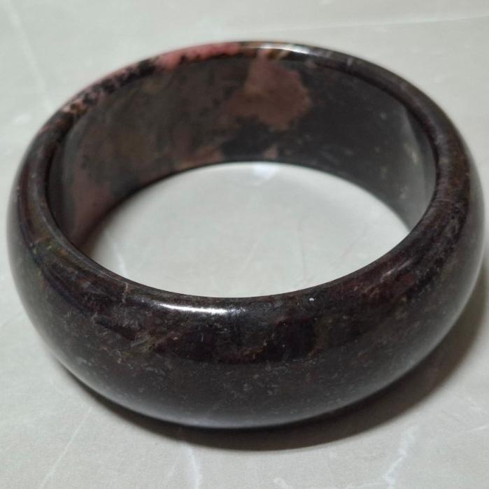 【三寶坊】薔薇手鐲 62圈口 薔薇輝手鐲 玫瑰石 寬鐲 手鐲大圈口 N451-細節圖6