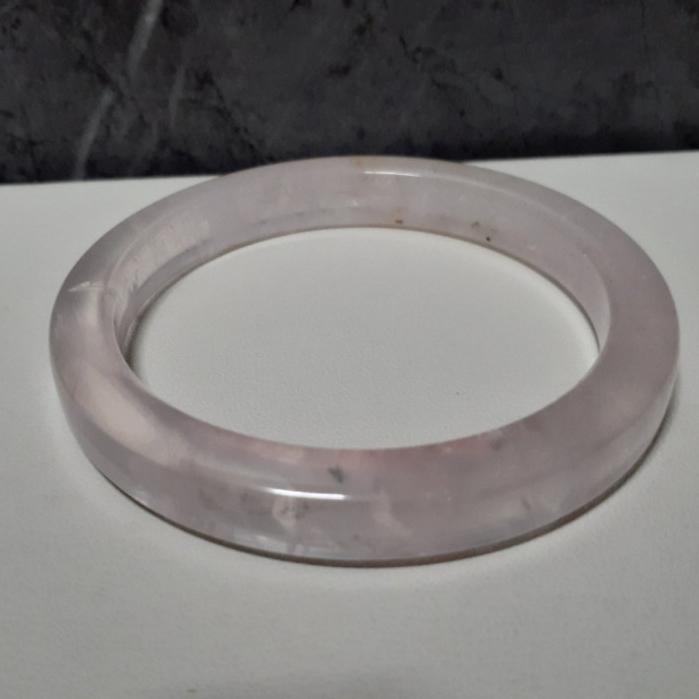 【三寶坊】天然粉晶手鐲 54圈口 莫粉手鐲 方鐲 莫桑比克星光粉晶手鐲小圈口 N397-細節圖5