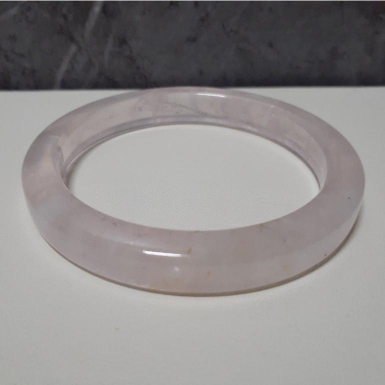 【三寶坊】天然粉晶手鐲 54圈口 莫粉手鐲 方鐲 莫桑比克星光粉晶手鐲小圈口 N397-細節圖6