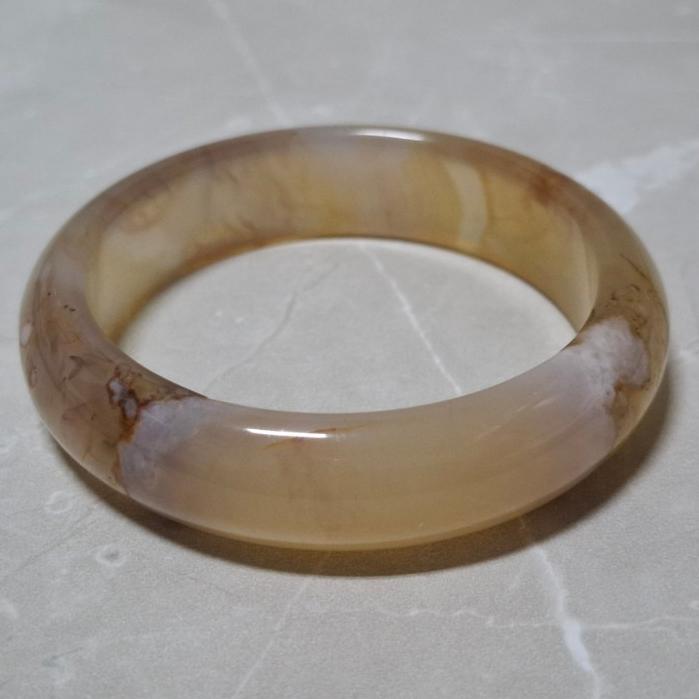 【三寶坊】天然櫻花瑪瑙手鐲 53圈口 平安鐲 瑪瑙手鐲小圈口 N494-細節圖2