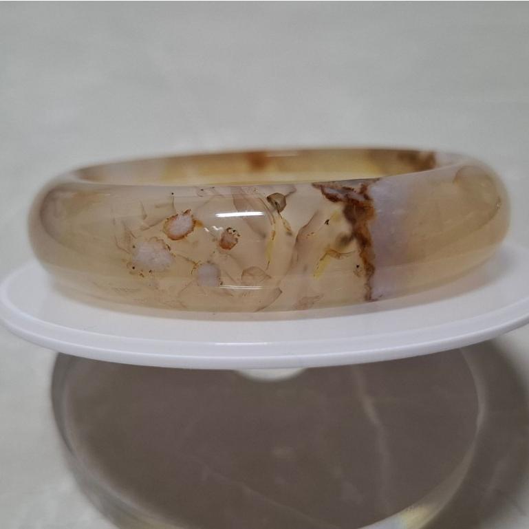 【三寶坊】天然櫻花瑪瑙手鐲 53圈口 平安鐲 瑪瑙手鐲小圈口 N494-細節圖6