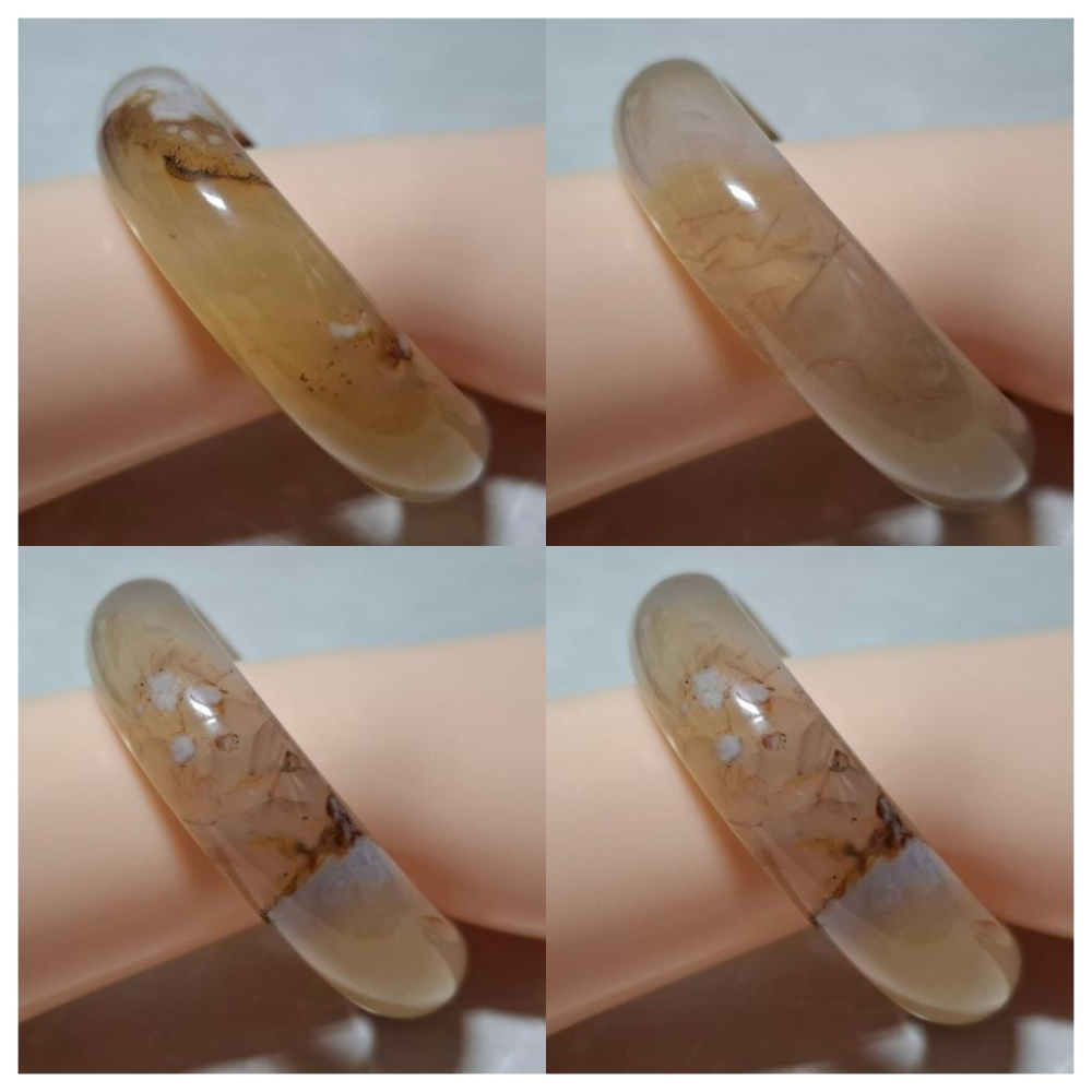 【三寶坊】天然櫻花瑪瑙手鐲 53圈口 平安鐲 瑪瑙手鐲小圈口 N494-細節圖8