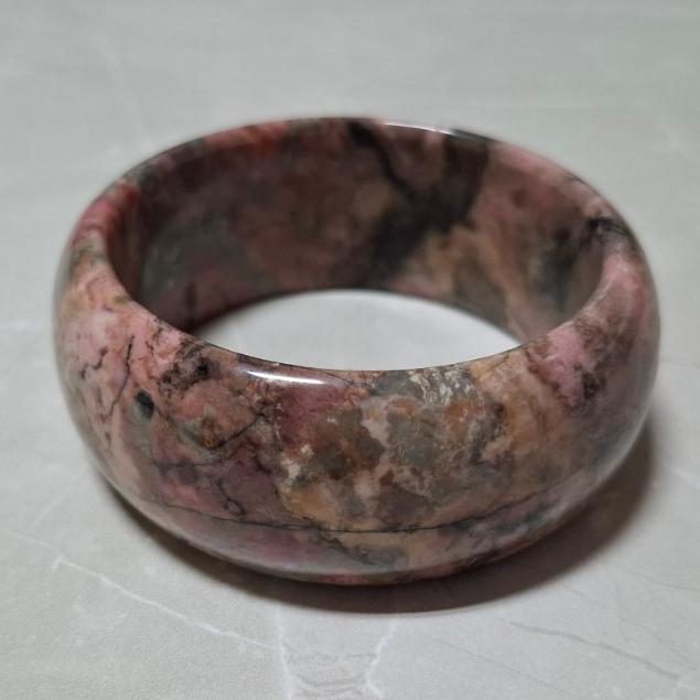 【三寶坊】薔薇手鐲 60圈口 薔薇輝手鐲 玫瑰石 寬鐲 手鐲大圈口 N441-細節圖6